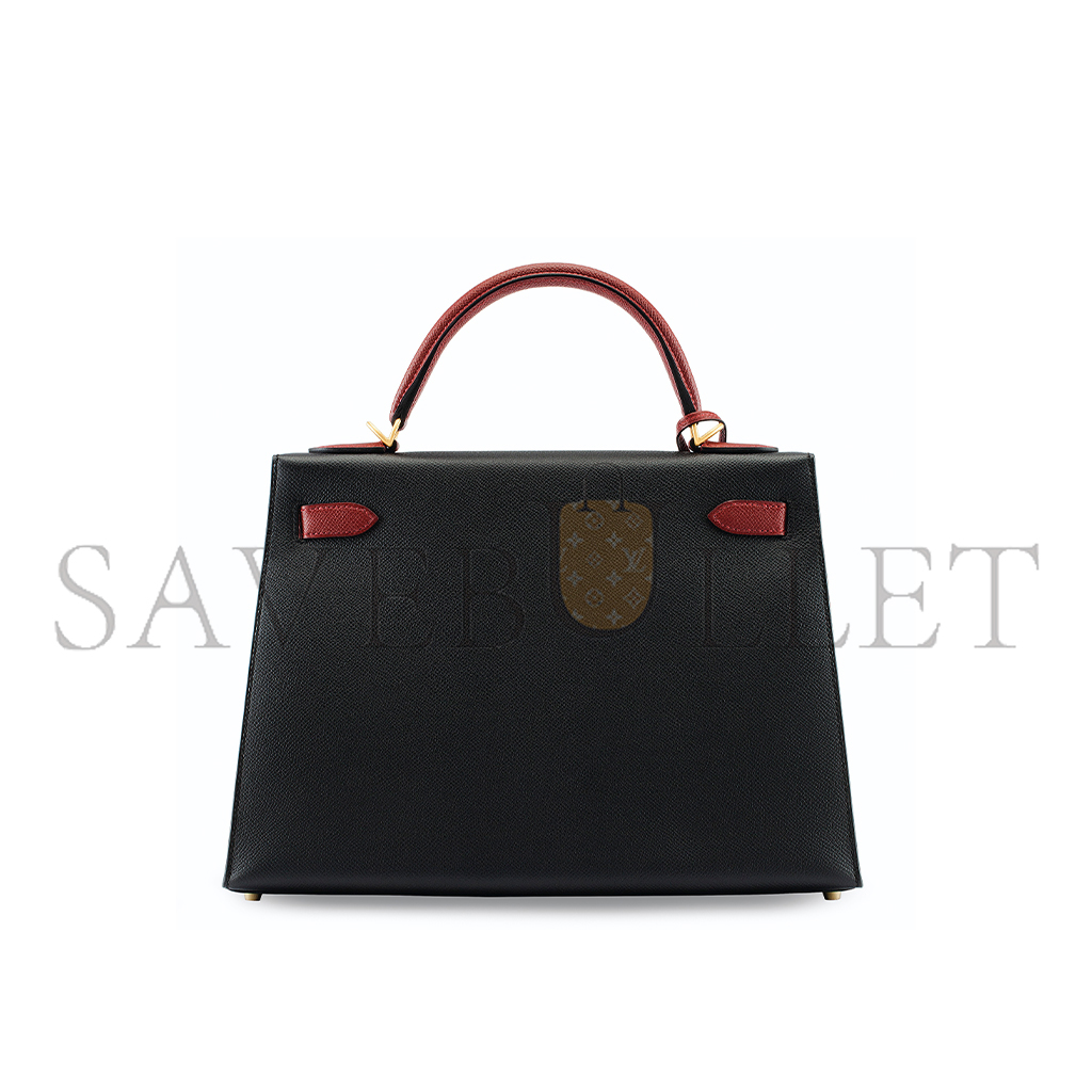 H**mes black & rouge h epsomkelly 28 gold hardware (28*22*10cm)